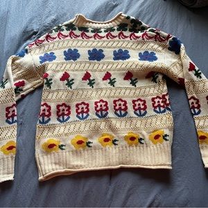 SHEIN sweater, floral patterns, wool like material.